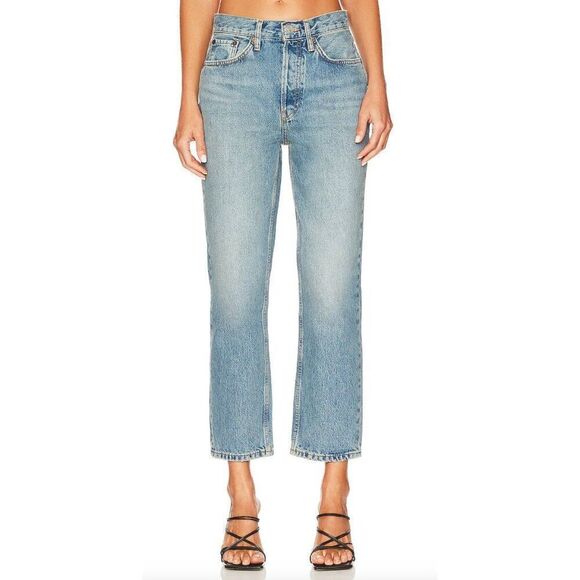 NWT RE/DONE Originals 70's Stove Pipe Jeans in Medium Cool Blue Size 29 Straight - Picture 3 of 10